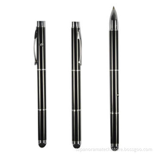 4-in-1 Compatible Touch Pen with Ball Pen Function, LED, Laser Function and Smooth Writing